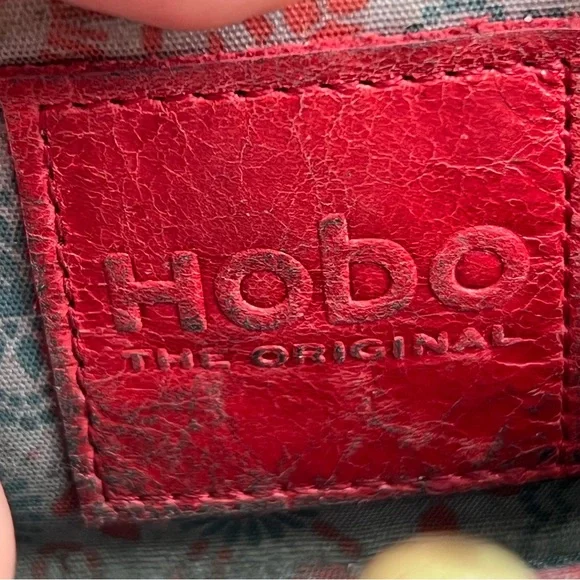 Vintage Red Hobo Leather kiss clasp wallet & card holder - Picture 6 of 8